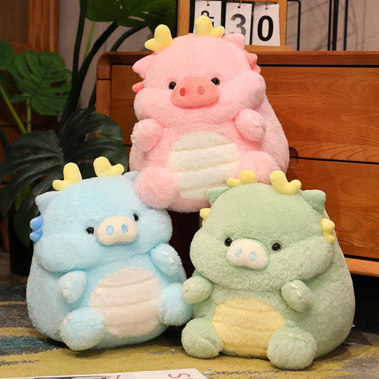 New Kawaii Pig & Dinosaur Plush Toy Stuffed Soft Animal Doll Throw Pillow Cushion Funny Birthday Xmas Gift for Friends