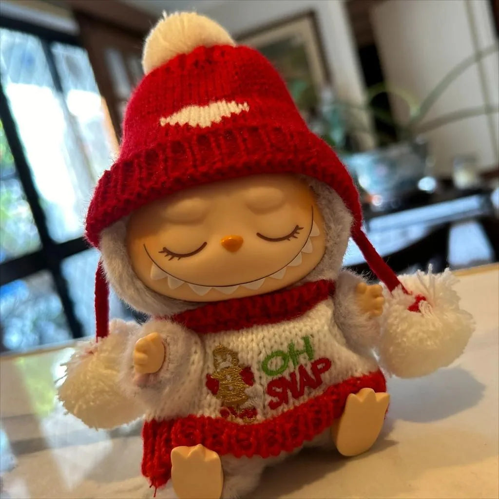 Mini Plush Doll'S Clothes Outfit Accessories For Labubu V2 christmas cookie man love hat Clothing for Labubu cloth