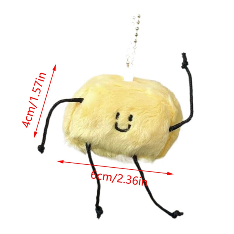 Cute Plush Butter Doll Keyrings Fashion Creative Backpack Pendant For Women Girls Lovely Cartoon Dolls Toys Car Keychains Gifts