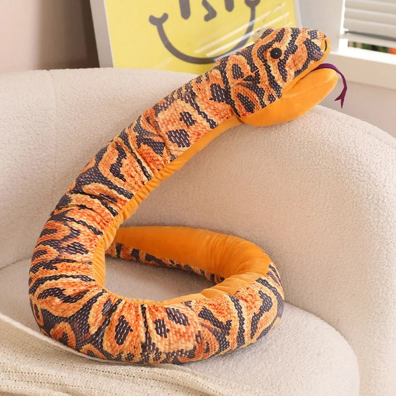 90cm-170cm Simulated Python Plush Lovely Animal Hand Puppet Toys Stuffed Snake Dolls Home Decor Birthday Xmas Exquisite Gifts