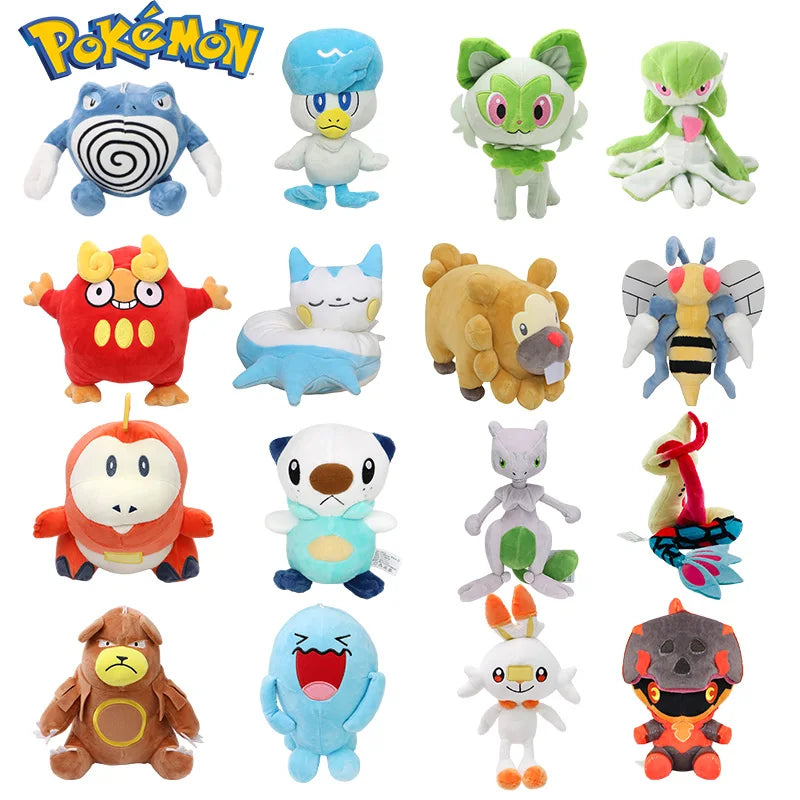 Pokemon Beedrill Sprigatito Fuecoco Quaxly Bidoof Plush Toy Darumaka Wobbuffet Charcadet Pachirisu Oshawott Stuffed Peluche Doll