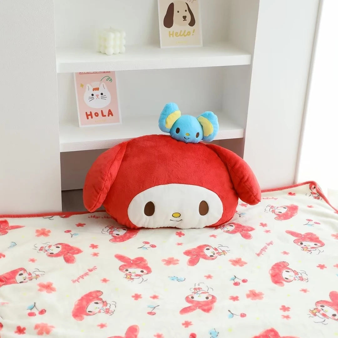 Cute Kuromi My Melody Cinnamoroll Pochacco Plush Toy Stuffed Cartoon Anime Soft Comfortable Hug Plushies Throw Pillow Blanket