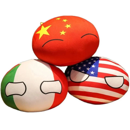 Funny 10cm Polandball Country MINI Ball Toy Plush Pendant Plush Doll Countryball USSR USA FRANCE RUSSIA UK JAPAN GERMANY  ITALY