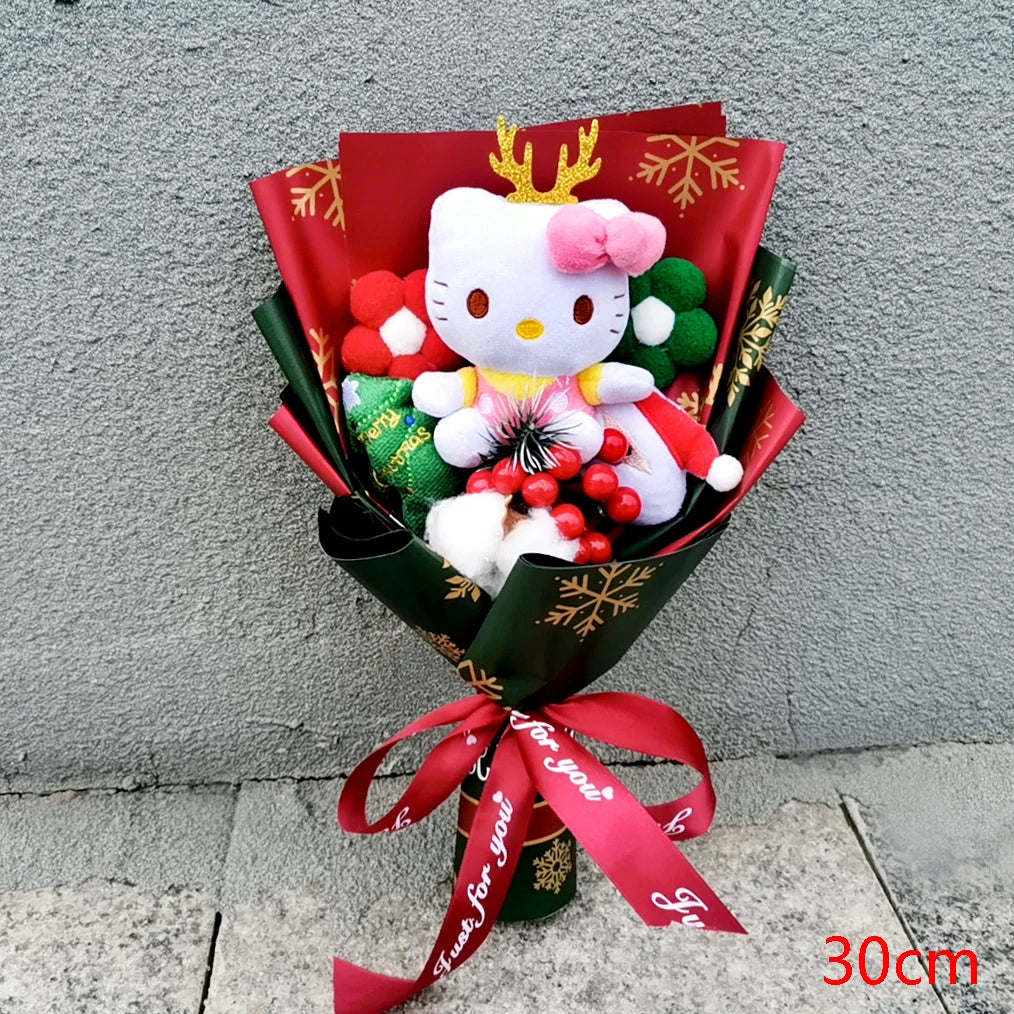 Christmas Hello Kitty Plush Doll Toy With Santa Claus Christmas Tree Bouquet Valentine's Day Birthday Christmas Gift