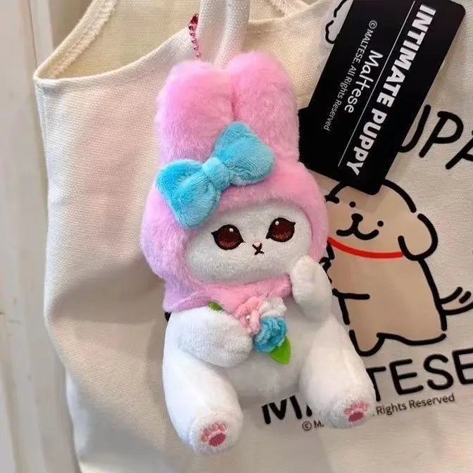 Kawaii Sanrio Plush Keychain Hello Kitty Kuromi Ugly Fish Cat Crossdressing Shark Cat Fried Shrimp Toy Cinnamoroll Bag Pendant