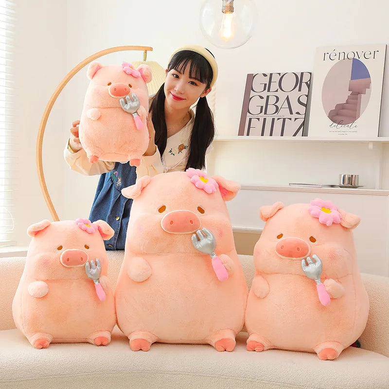 Cartoon Funny Pig Doll Anime Plush lulu Pig Toy Doll Super Soft Cute Pig Ornaments Sleep Girls Birthday Gift Decoration Toys