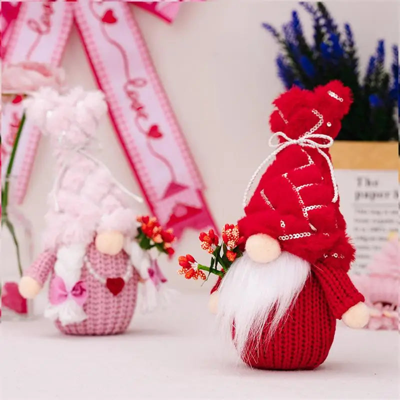 Valentine Gnomes Plush Gnomes Dolls Valentine Gnomes Plush Decoration For Table LED Lighted Gnomes Ornaments For Her Him