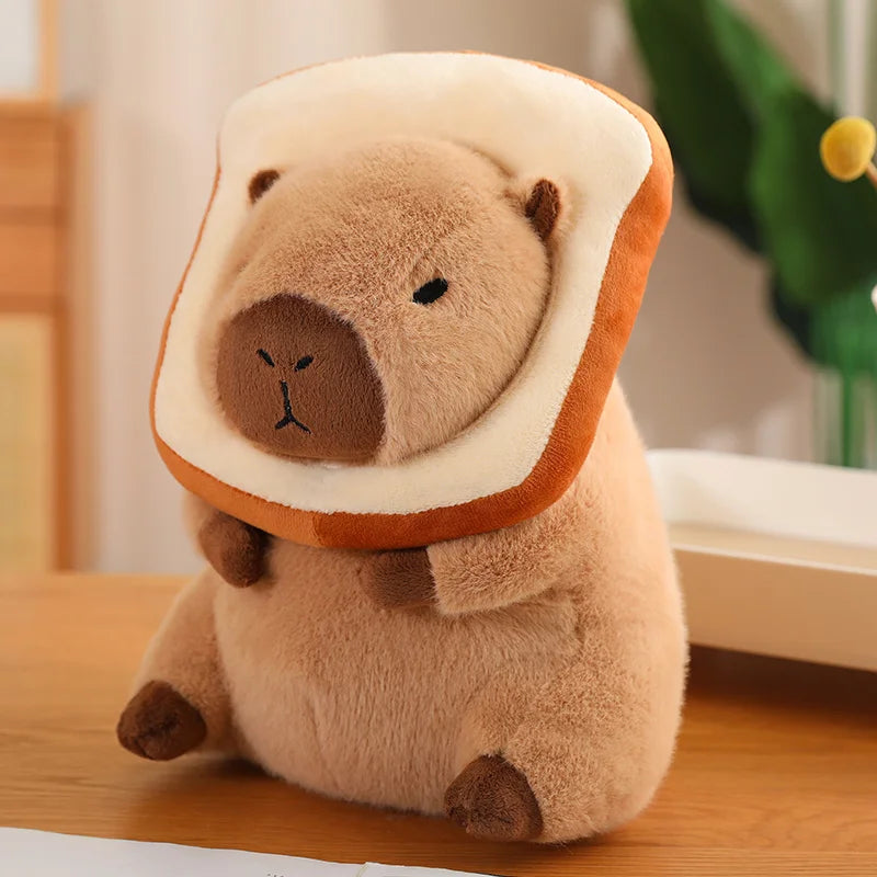 Capybara Series Plush Toy Fun Cosplay Strawberry Turtle Poop Hamburger Bun Lotus TV Series 1988 Fruit Food Decor Stuffed Animal