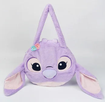 Disney Stitch Authentic Angie Doll Plush Toys New Purple Lavender Angie Milk Tea Cup Hair Doll Stitch Bags Backpacks Plush Toy