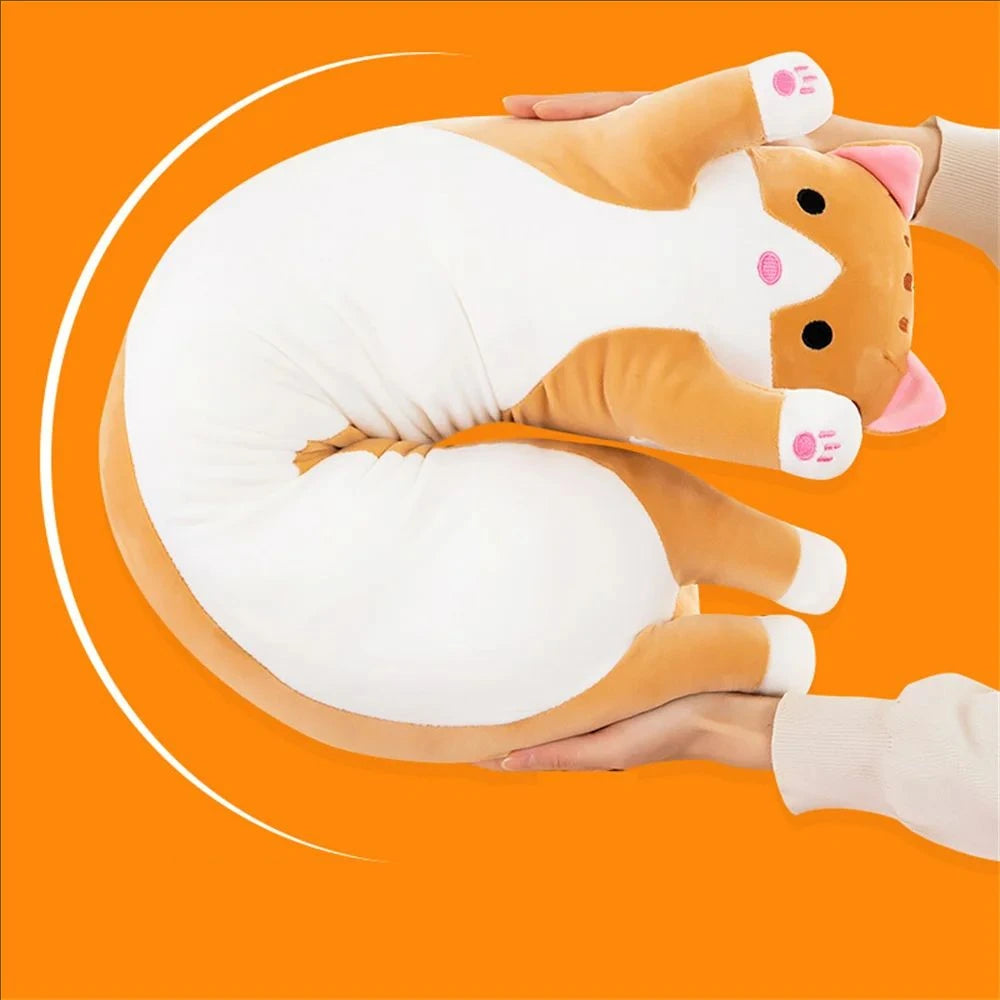 Cute 50cm Cat Plush Toy Long Pink Brown Grey Sleeping Cats Leg Pillow Squishy Little Animal Doll Appeasing Plushie Gift