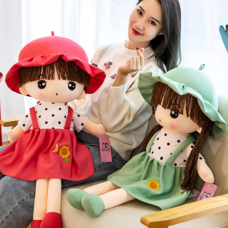 45cm Super Kawaii Plush Girls Doll with Clothes Kid Girls Baby Appease Toys Stuffed  Plush Toys for Children Gift