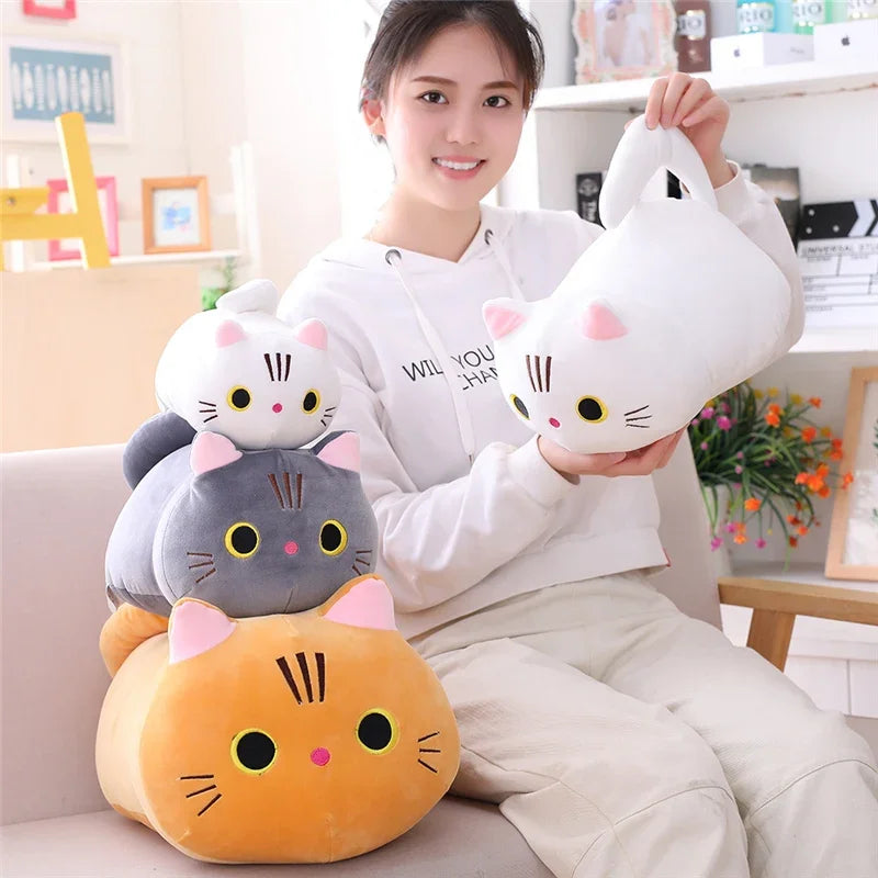 20cm Cute Soft Cat Plush Pillow Sofa Cushion Kawaii Plush Toy Stuffed Cartoon Animal Doll Lovely Gift