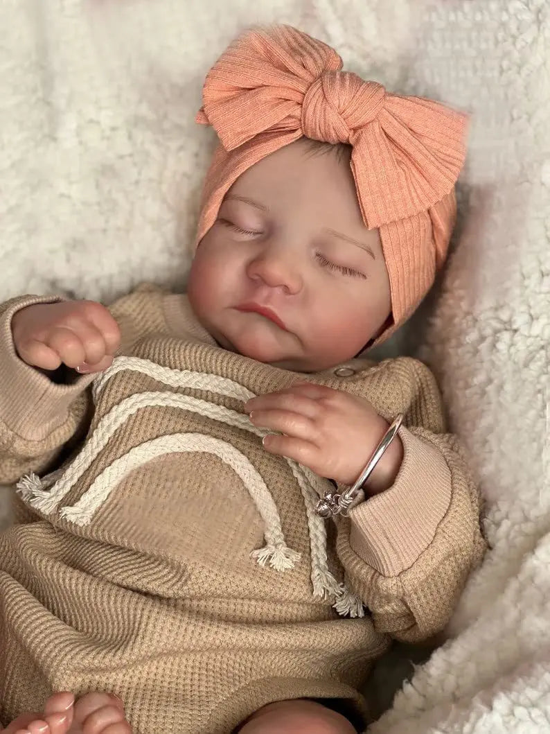 17inch Levi Reborn Baby Doll Already Painted Finished Sleeping Newborn Baby Size 3D Skin Visible Veins Collectible Art Doll