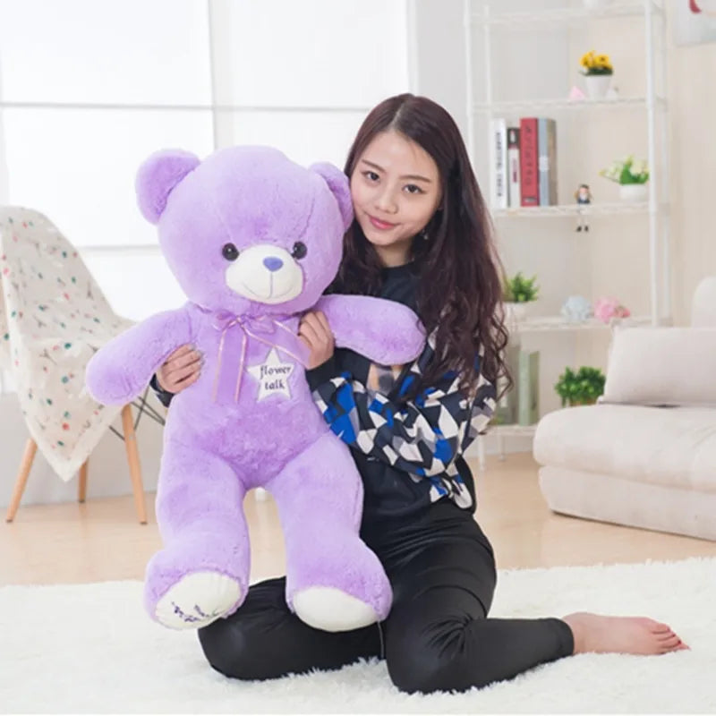 35/80cm Cute Purple Bear Plush Toys High Quality Stuffed Lovely Animals Bear Dolls for Classmate Kids Graduation Gifts