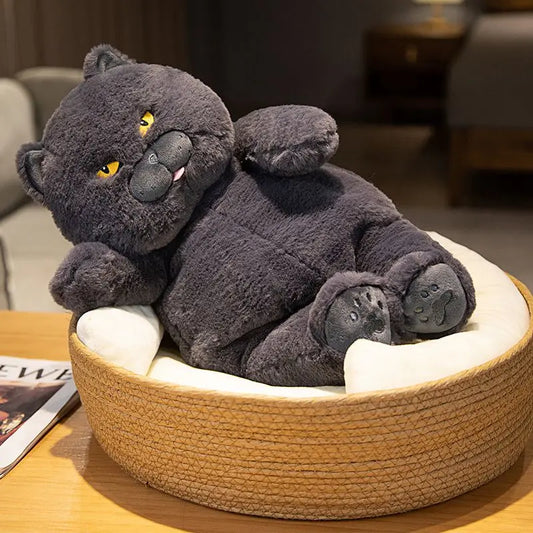 30cm-60cm Kawaii British Shorthair Cat Soft Plush Toys Stuffed Animal Dolls Gift Lovely Fat Gray Cats Pillow Home Decor