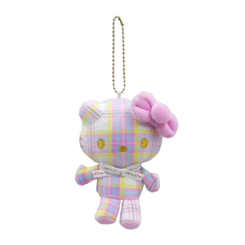 Sanrio Plush Doll 2D Car Keychain Hello Kitty Children's Student School Bag Pendant Couple Birthday Gift Anime Peripheral