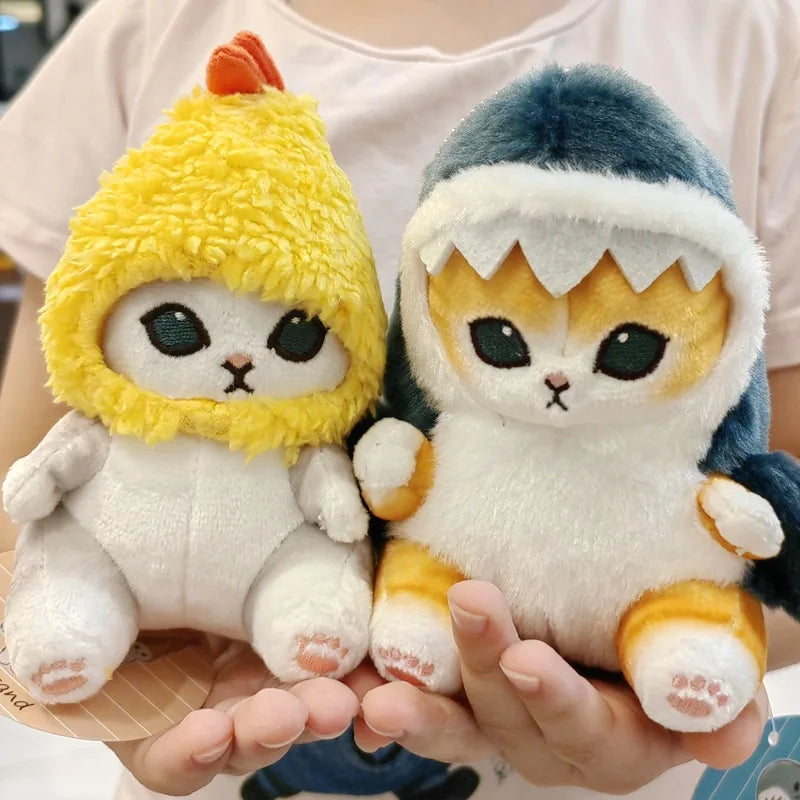 20cm Cute Shark Cat Fried Shrimp Cat Plush Doll Pendant Doll Beautiful Room Car Bag Decoration Pendant Opening Holiday Gift