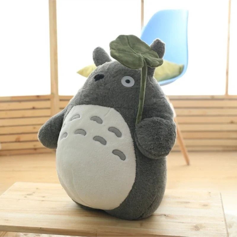 Cartoon Laugh Heartily Totoro Plush Toy Stuffed Movie Anime Totoro Lotus Leaf Plushies Lovely Pillow Japanese Style Doll Gifts