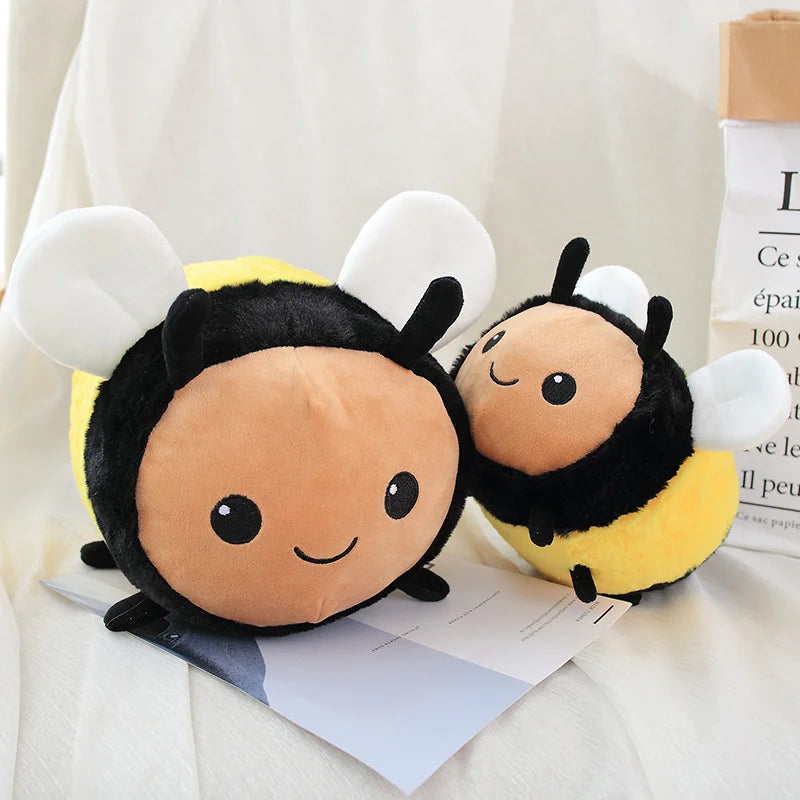 Fuzzy Bumblebee Ladybug Stuffed Insect Plush Toy Bee Ladybird Soft Doll Kids Toys Birthday Christmas Gift for Child