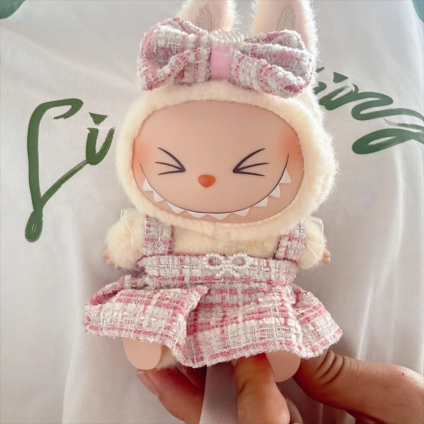 For labubu sitting party Hoodies Dolls Accessories Cute Decoration Little Cloths for labubu outfit