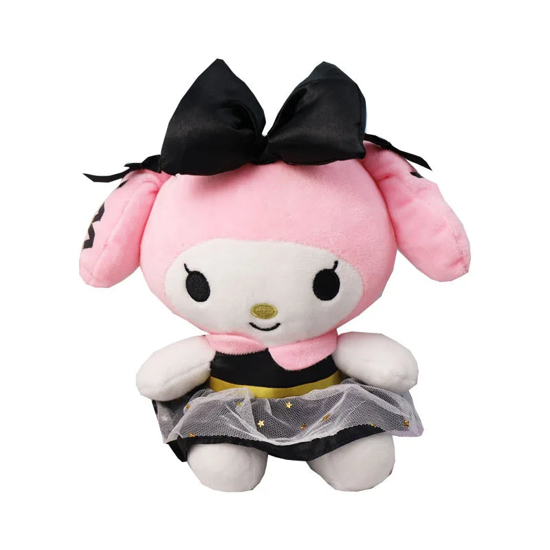 Kawaii 25cm Sanrio Jade Dog Kuromi Dressing Dolls Plush Toy Stuffed Animal Patung Dolls Birthday Gift for Girls Kids Boys