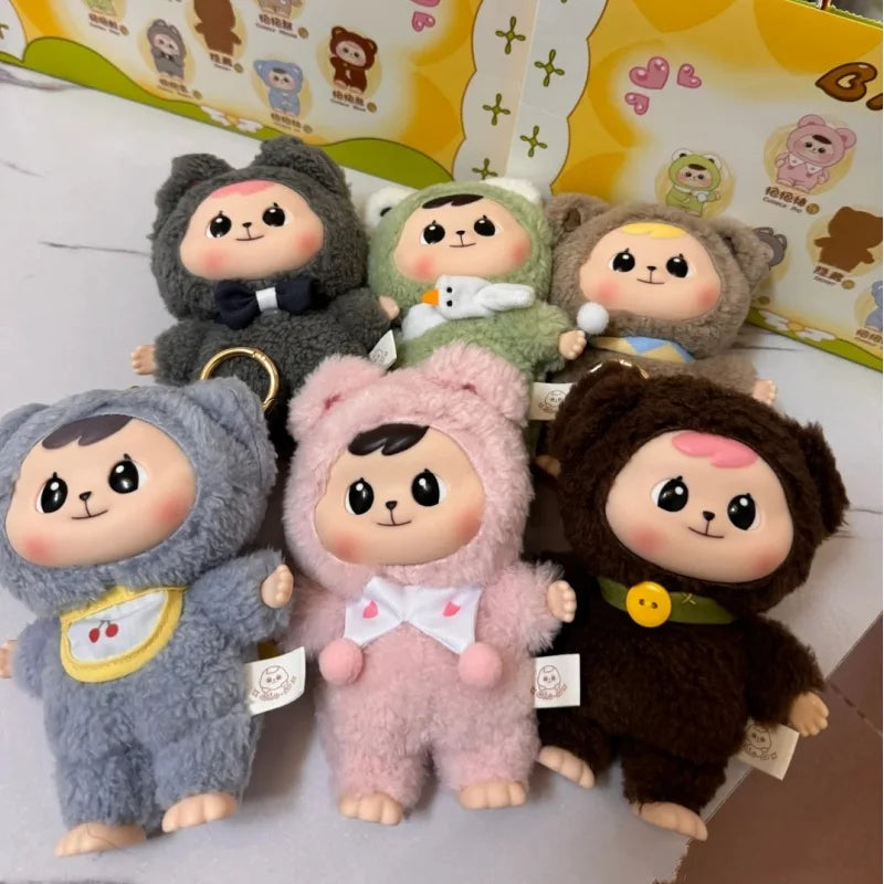 Bao-ao Vinyl Doll Plush Action Figure Cuddle Bear Rabbit Figure Joint Movable Anime Figure Packbag Pendant Collect Model Toys