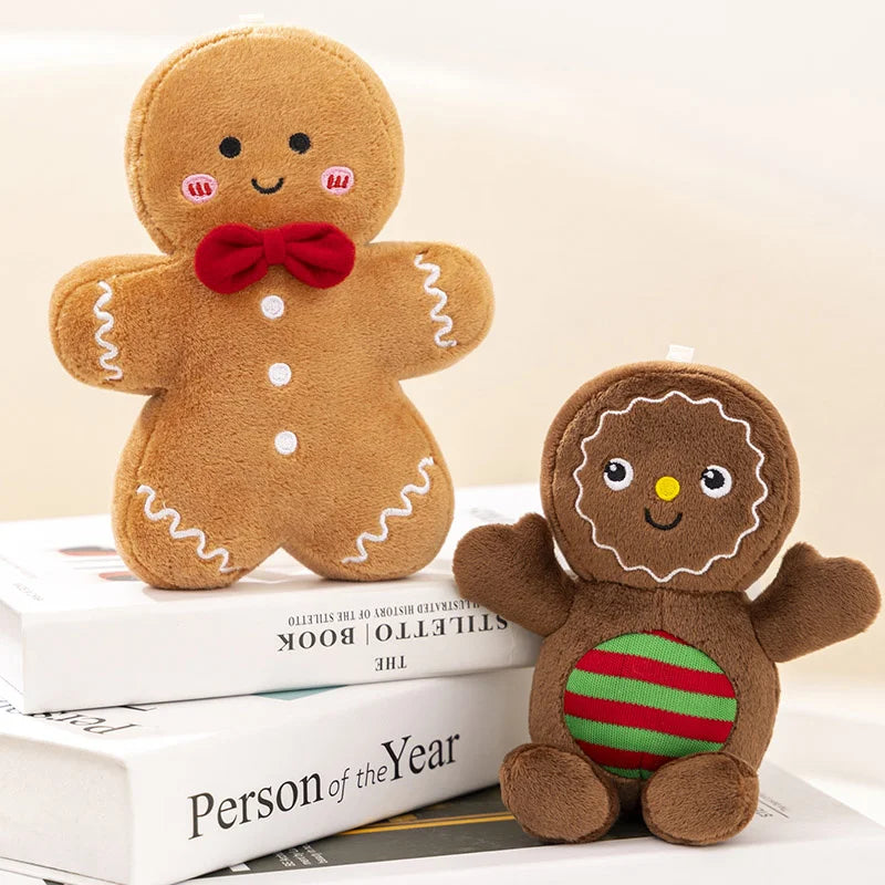 Cartoon Cute Christmas Gingerbread Man Plush Toys Stuffed Baby Appease Doll Biscuits Man Xmas Pillow Home Decor Children Gift