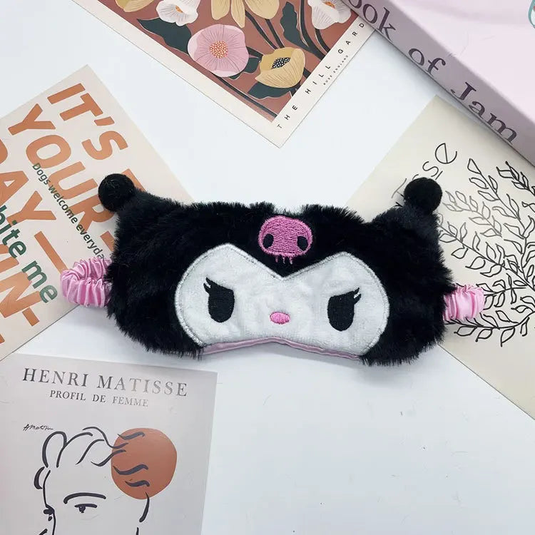 Sanrio  Hello Kitty Eye Mask Sleeping Girl's Heart Cartoon Kawaii  Kuromi My Melody Cinnamoroll Plush  Kids Gift