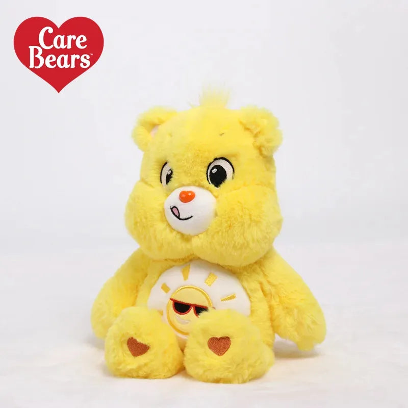 MINISO 40 Cm Rainbow Care Bear Plush Toy Sleeping Mate for Girl Baby Kids Pink Colorful Bear Stuffed Animal Toys Birthday Gift