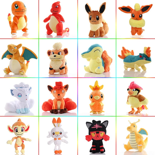 20cm Fire Pokemon Vulpix Chimchar Plush Toy Cartoon Growlithe Charmander Charizard Doll Anime Charmeleon Stuffed Toy Kids Gifts