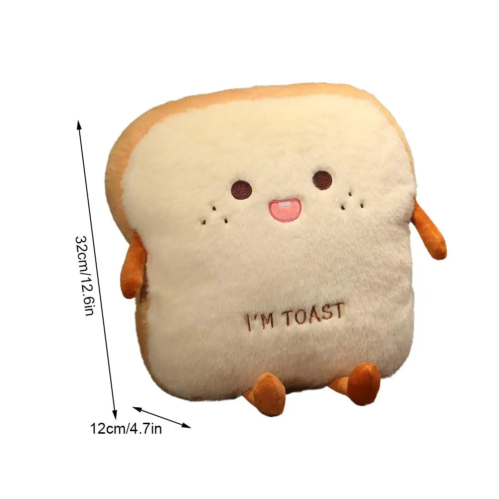 Plush Toast Bread Pillow Cute Simulation Food Hot Dog Soft Doll Hand Warmer Pillow Cushion Home Decor Kids Toys Birthday Gift