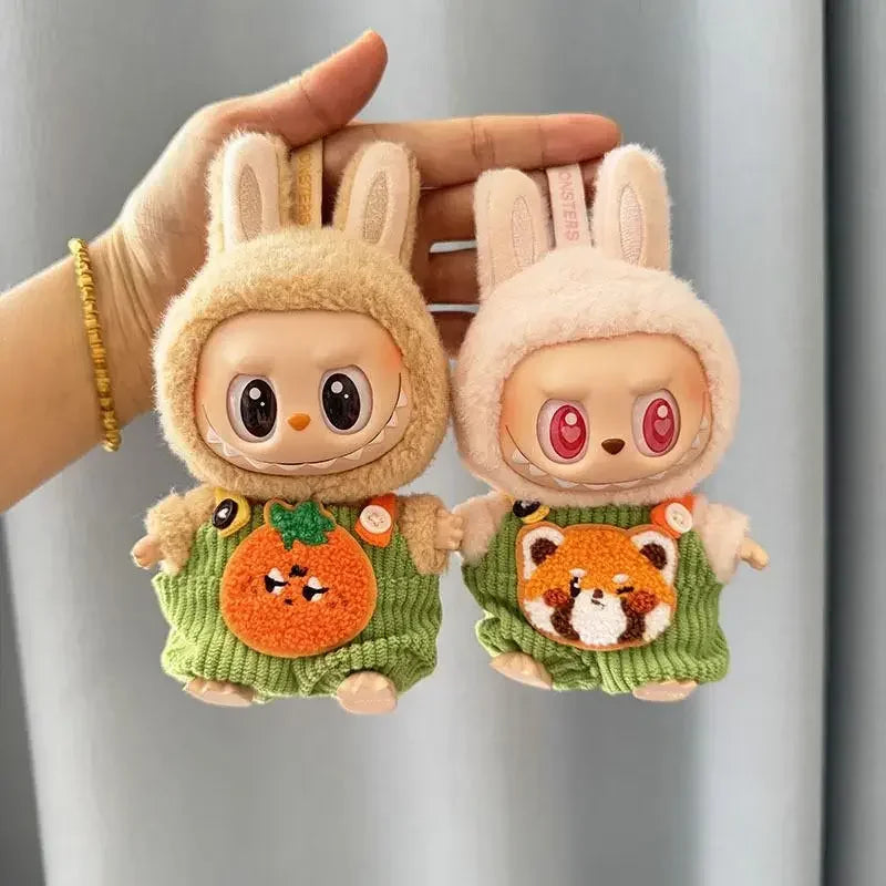 Mini Doll'S Clothes Outfit Accessories For Korea Kpop Exo 15-17cm Labubu Idol pit strip fruit animal overalls set Clothing Gift