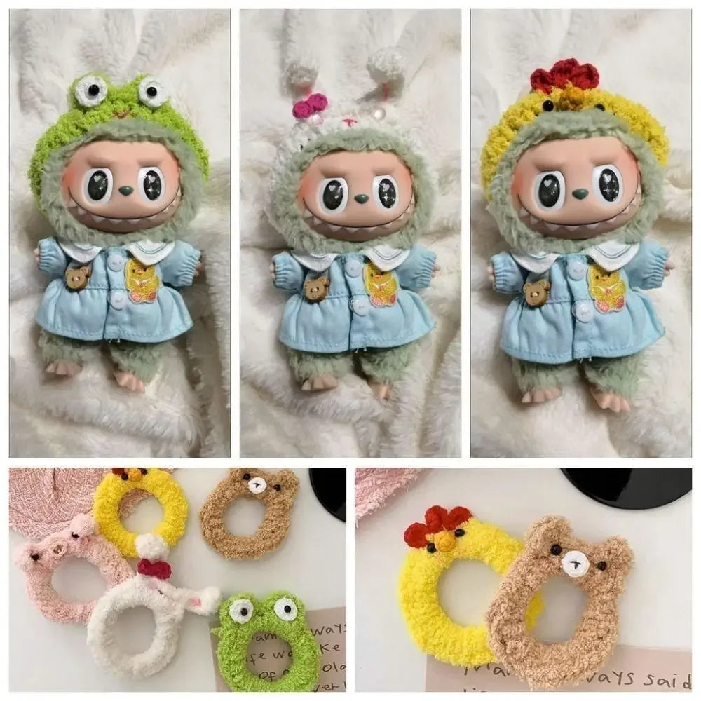 17cm for Labubu Cotton Doll Kawaii Cartoon Headband Hair Rope doll Accessory(no doll)