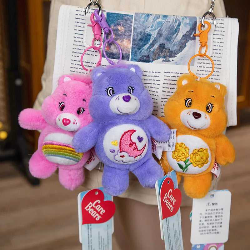 Original Care Bears Plush Lovely Rainbow Bear Stuffed Pendant Teddy Bear Peluche Keychain Kawaii Backpack Decor Kids Xmas Gifts