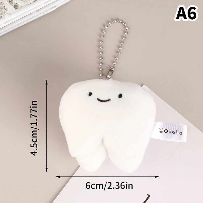 Cute Fun Plush Doll Toy Cartoon Stuffed Tooth Toothpaste Toothbrush Dolls Keychain Bag Pendant For Kids Gifts