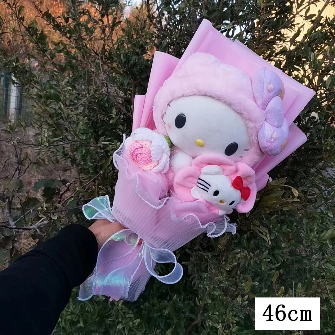 Hello Kitty Kuromi My Melody Plush Bouquet Cinnamoroll Sanrioed Anime Doll Toy Valentine's Day Christmas Graduation Holiday Gifs