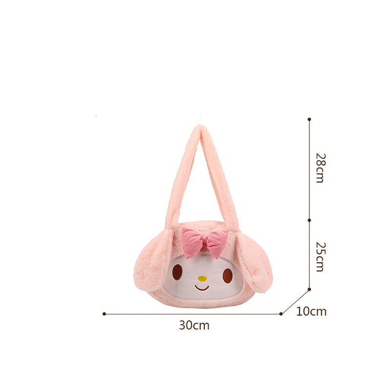 Wholesale Sanrio Plush Bag Kuromi Plush Handbag Kawaii Shoulder Bag My Melody Cinnamoroll Plushies Tote Bagpack High Capacity