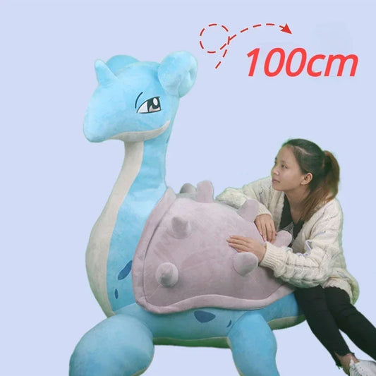 100cm Big Size Pokémon Peluche Anime Lapras Figure Plush Doll Chenglong Plushies Animation Stuffed Animal Pillow