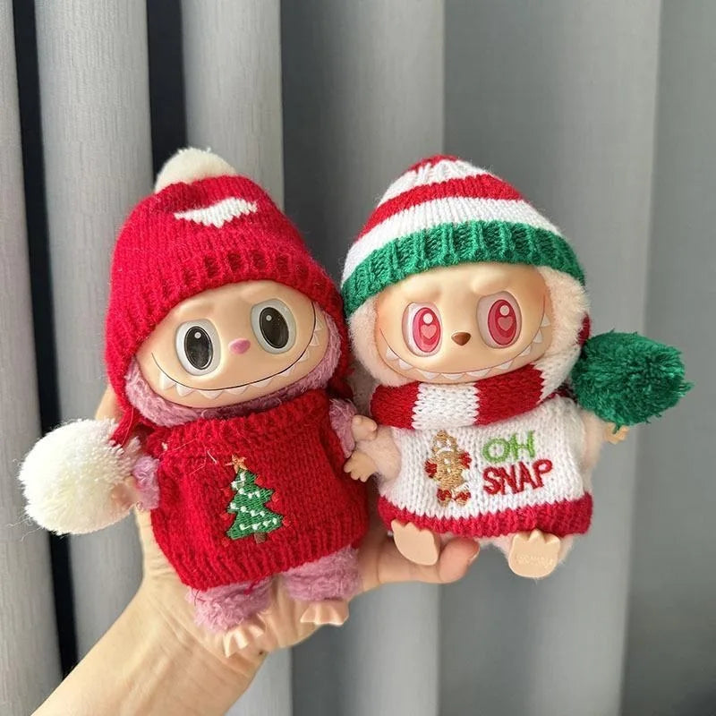 Mini Plush Doll'S Clothes Outfit Accessories For Labubu V2 christmas cookie man love hat Clothing for Labubu cloth