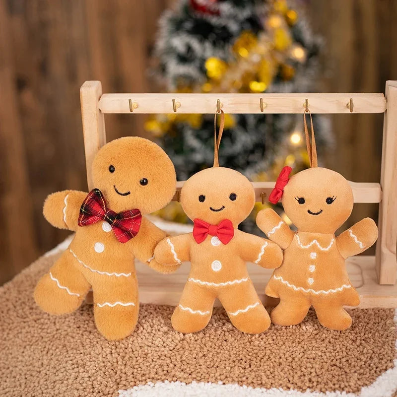 Gingerbread Man Plush Pendant Toy Biscuit Peluche Stuffed Cookie Soft Doll Christmas Room Decoration Birthday Gifts