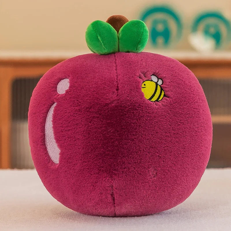 Kawaii Funny Halloween Soft Stuffed Plants Fruits Dolls Persimmon Mangosteen Apple Dolls Plush Food Toys Funny Gift For Kids