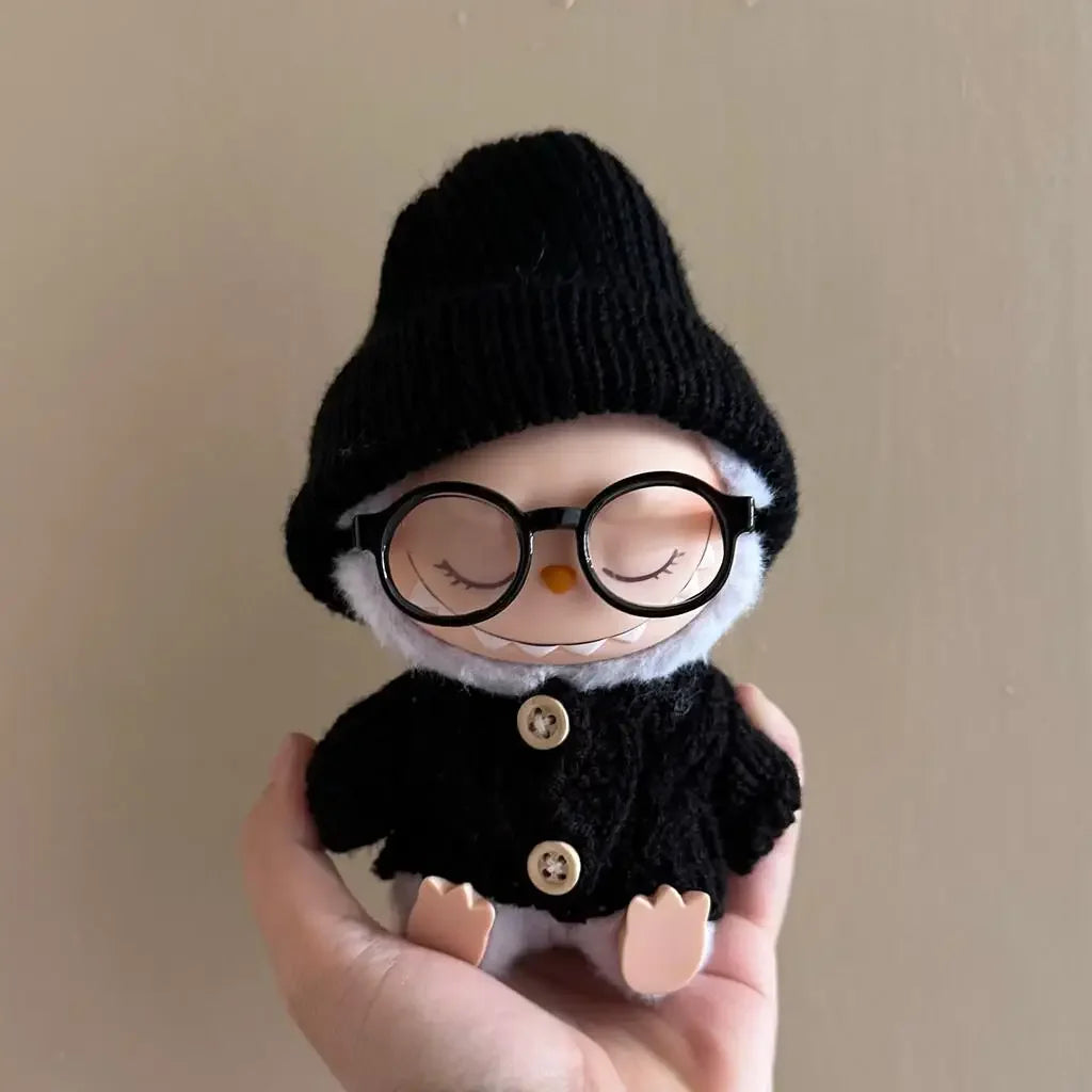 17cm Mini Plush Doll'S Clothes Outfit Accessories For Korea Kpop Exo Labubu Idol V1 V2 black sweater clothes set Clothing Gift