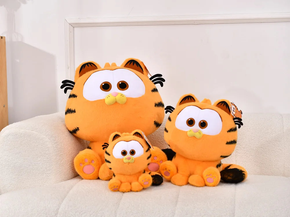 Original MINISO Garfield Kittens Plush Lazy Ginger Cat Stuffed Doll Anime Kitty Peluche Toys Hobbies Sofa Cushion Xmas Kid Gift