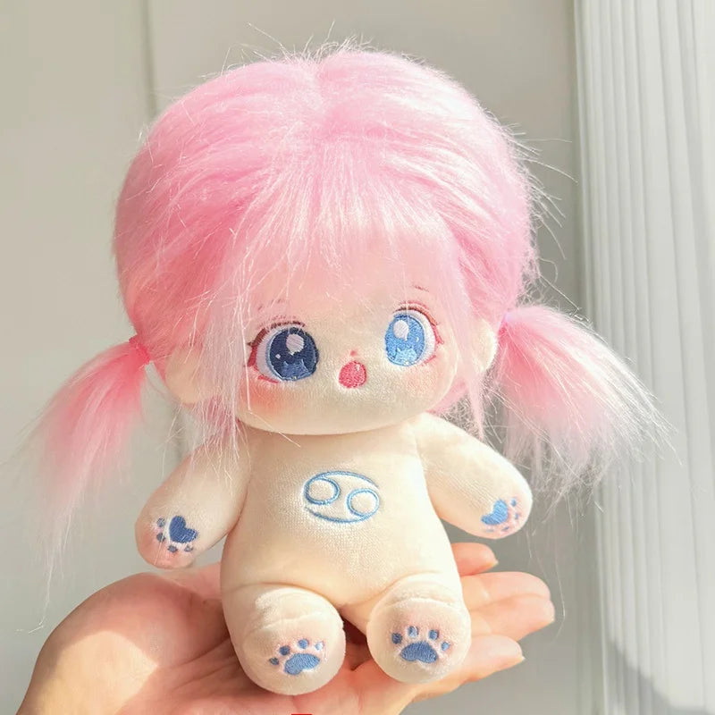 20cm New Plush Cotton Doll Idol Stuffed Super Star Figure Dolls Twelve Constellations Doll With Clothes Can Change Clothes Gift