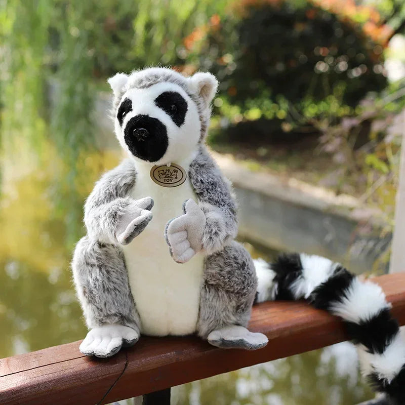 Simulation Lemur Plush Animal Monkey Toys Realistic Kawaii Stuffed Doll Room Decor Soft Pillow Children Boys Birthday Gifts