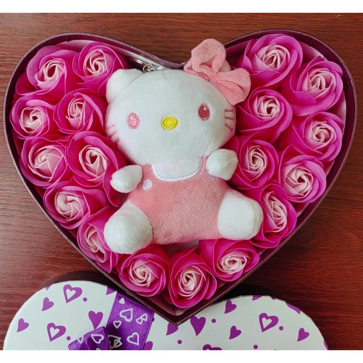 sanrio Cartoon Hello Kitty Plush Doll Toys Rose Bouquet Gift Box Kuromi Soaps Flower Bouquet Valentine Girl Gift Home Decoration