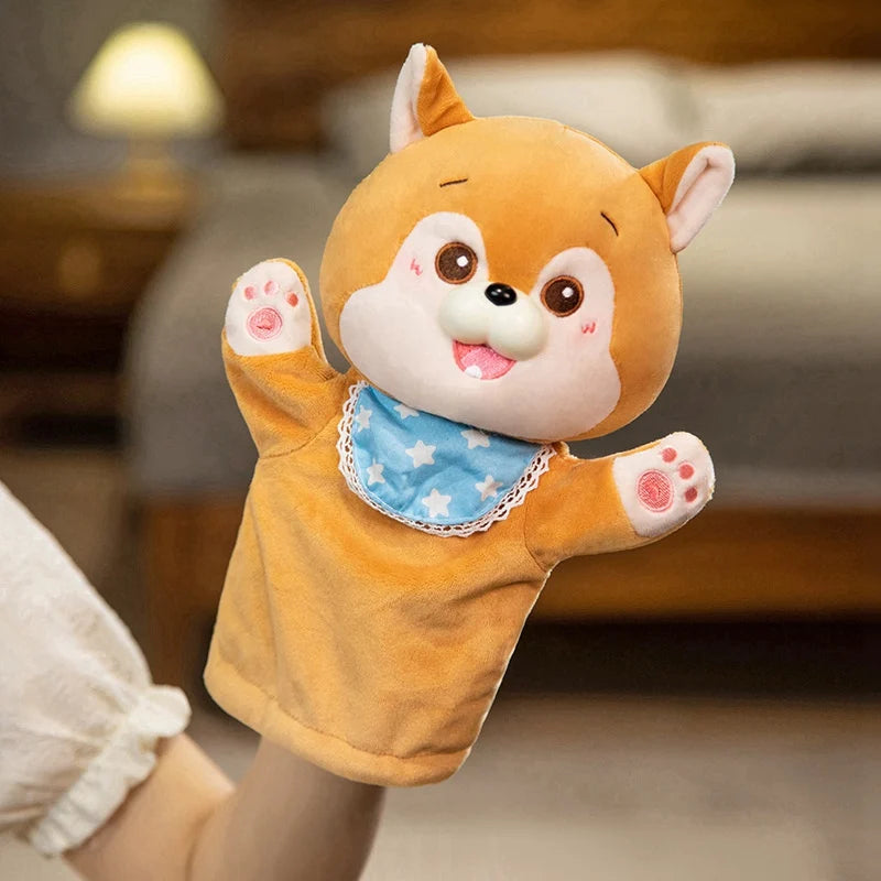 Stuffed Plush Animals Toys Hand Finger Story Puppet Kawaii Dolls Educational Toys Cat Deer Panda Shiba Inu Birthday Gift