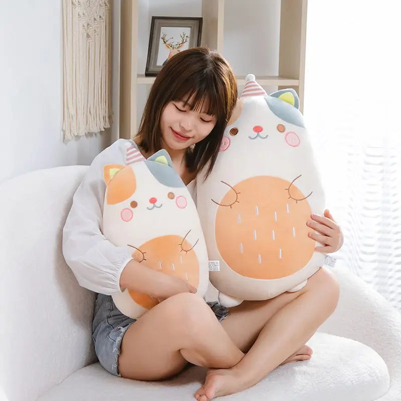 40cm/60cm Fat Kawaii Big Rabbit Cat Piggy Fox Duck Plush Pillow Toys Soft Stuffed Animal Doll Chair Cushion High Quality Gifts