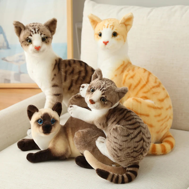 26cm Real-life Cute Plush Cat Doll Soft Stuffed Animal Plush Kitten Toys for Children Cartoon Kids Girl Baby Birthday Gift