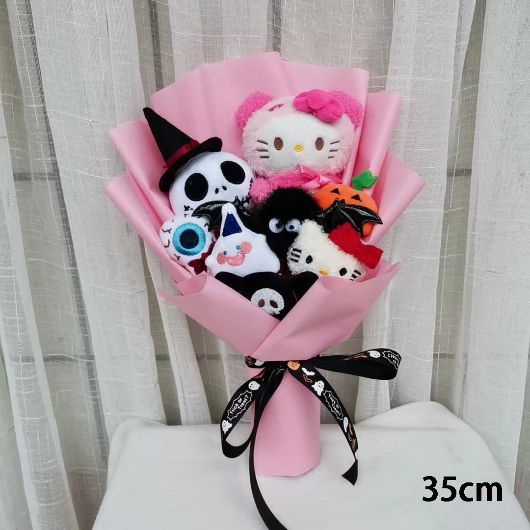 Halloween Animal Plush Bouquet Funny Toy Kuromi My Melody Hello Kitty Cinnamoroll Dolls Christmas and Valentine's Day Gifts